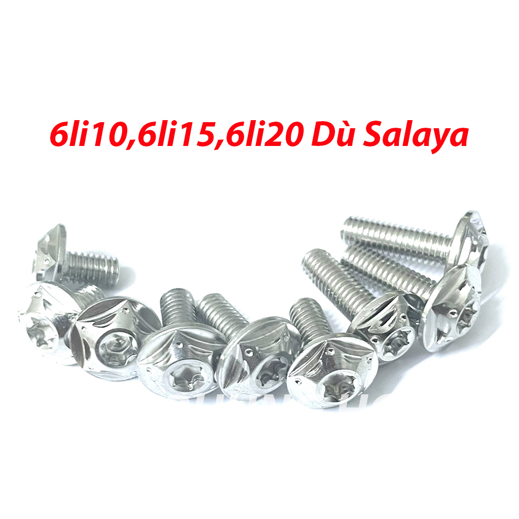Ốc Salaya 6li10 6li15 6li20 Gắng Nón Bảo Hiểm,Carte,Hộp Xích,Dàn Áo,Dè và Nhiều Vị Trí Cùng Kích Thước...-CPN