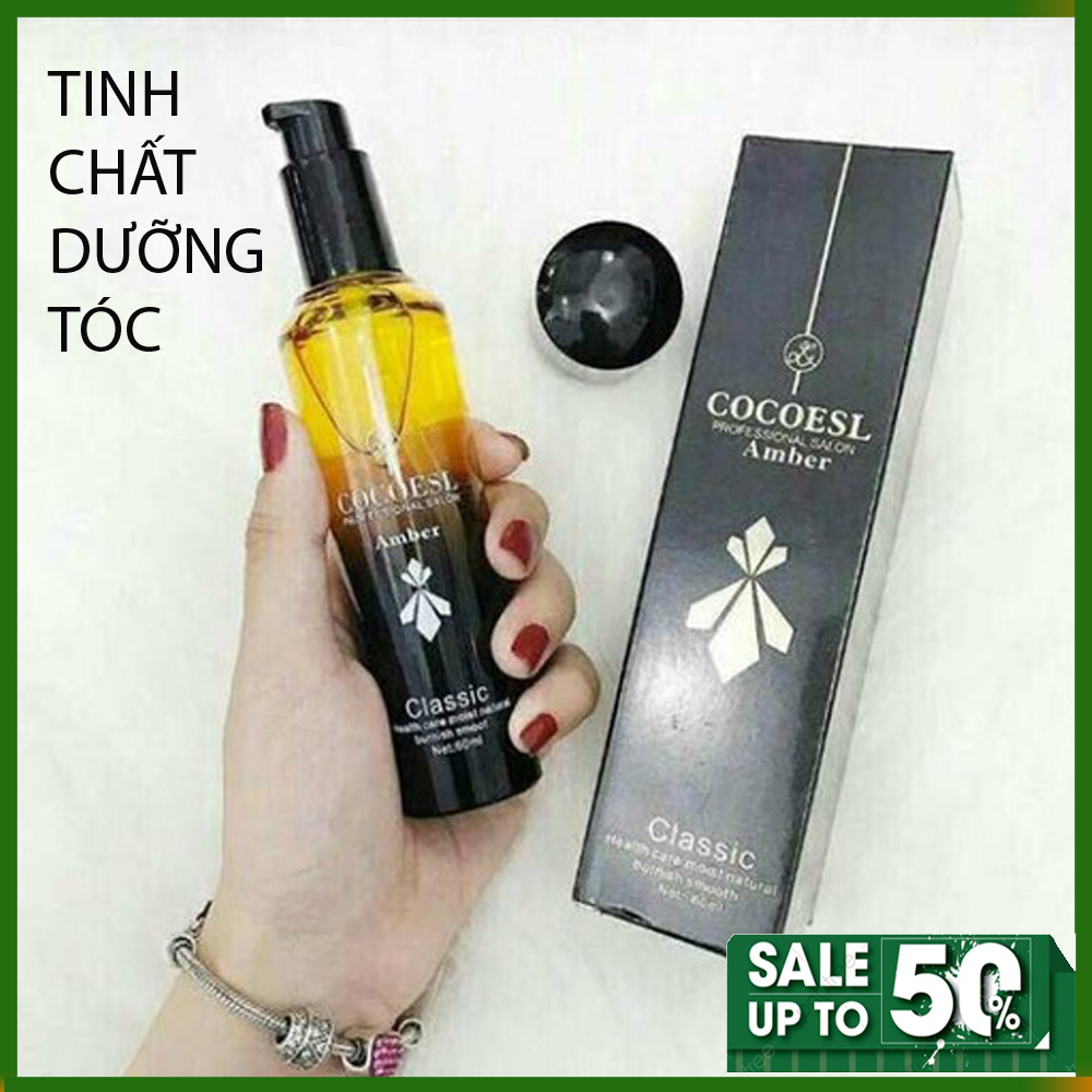 Tinh Dầu Dưỡng Tóc - Tinh dầu dưỡng tóc cao cấp CO-CO-ESL Amber 60ml ,Phục hồi tóc hư tổn và chẻ ngọn ,100% tinh dầu nguyên chất Macadamia.