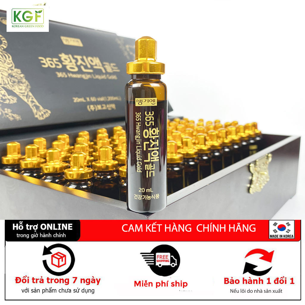 [QUÀ BIẾU] Tinh Chất Đông Trùng Hạ Thảo 365 Gold Hàn Quốc Hộp Gỗ 60 tuýp - Mẫu Hổ