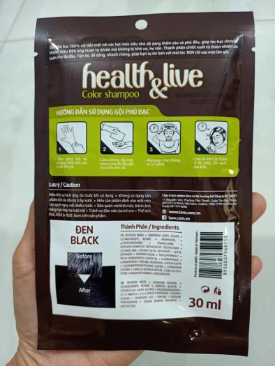 Dầu Gội Thảo Dược Nhuộm Tóc ĐEN/ NÂU PHỦ BẠC 100% SIÊU DƯỠNG LAVOX