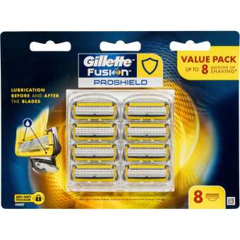Vỉ 8 Lưỡi Dao Cạo Râu Gillette Fusion Proshield 5+1 lá chắn chuyên nghiệp
