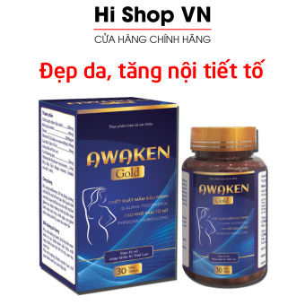 Viên uống tăng cường nội tiết tố nữ, giảm bốc hỏa, giảm nám sạm da, tăng cường sinh lý nữ Awaken Gold - Chai 30 viên