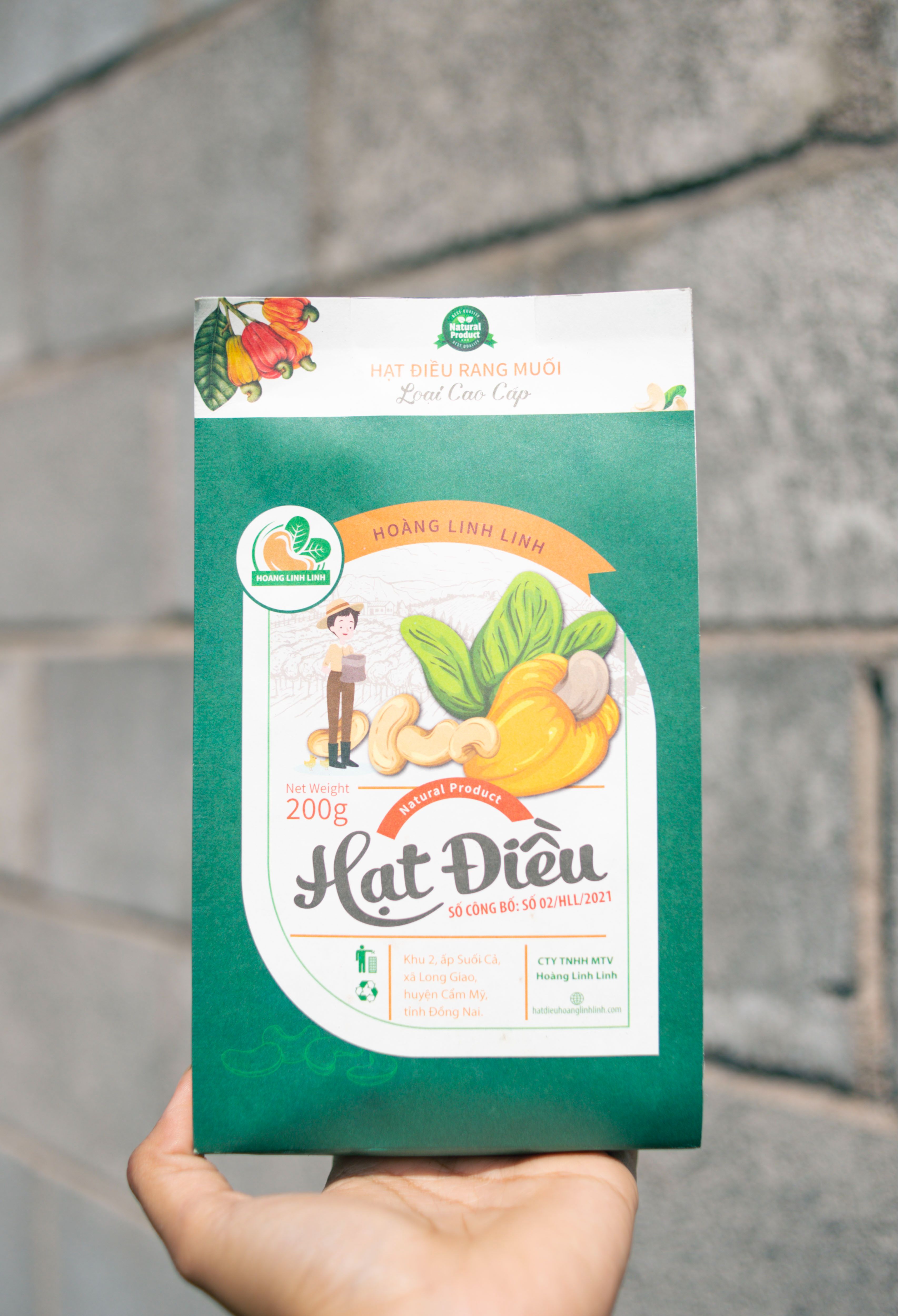  Túi giấy 100g - 200g - Hạt điều A Cồ size to nhất Hoàng Linh Linh thơm ngon giòn béo rang mới hàng ngày 