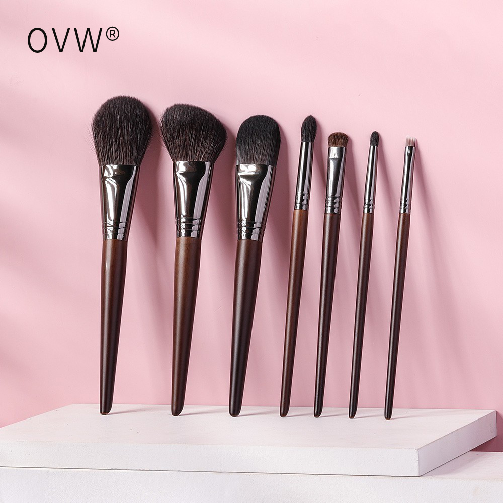 OVW 7pcs Makeup Brushes Set Powder Brush Angled Face Contour Blush Brush Foundation Brush Eyebrow Brush