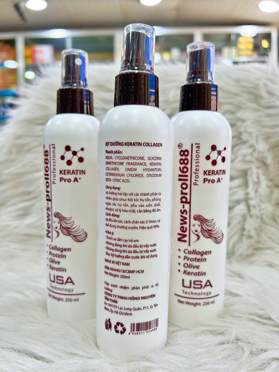 Xịt dưỡng tóc Keratin Pro A, giúp phục hồi, làm cho mái tóc suông mượt