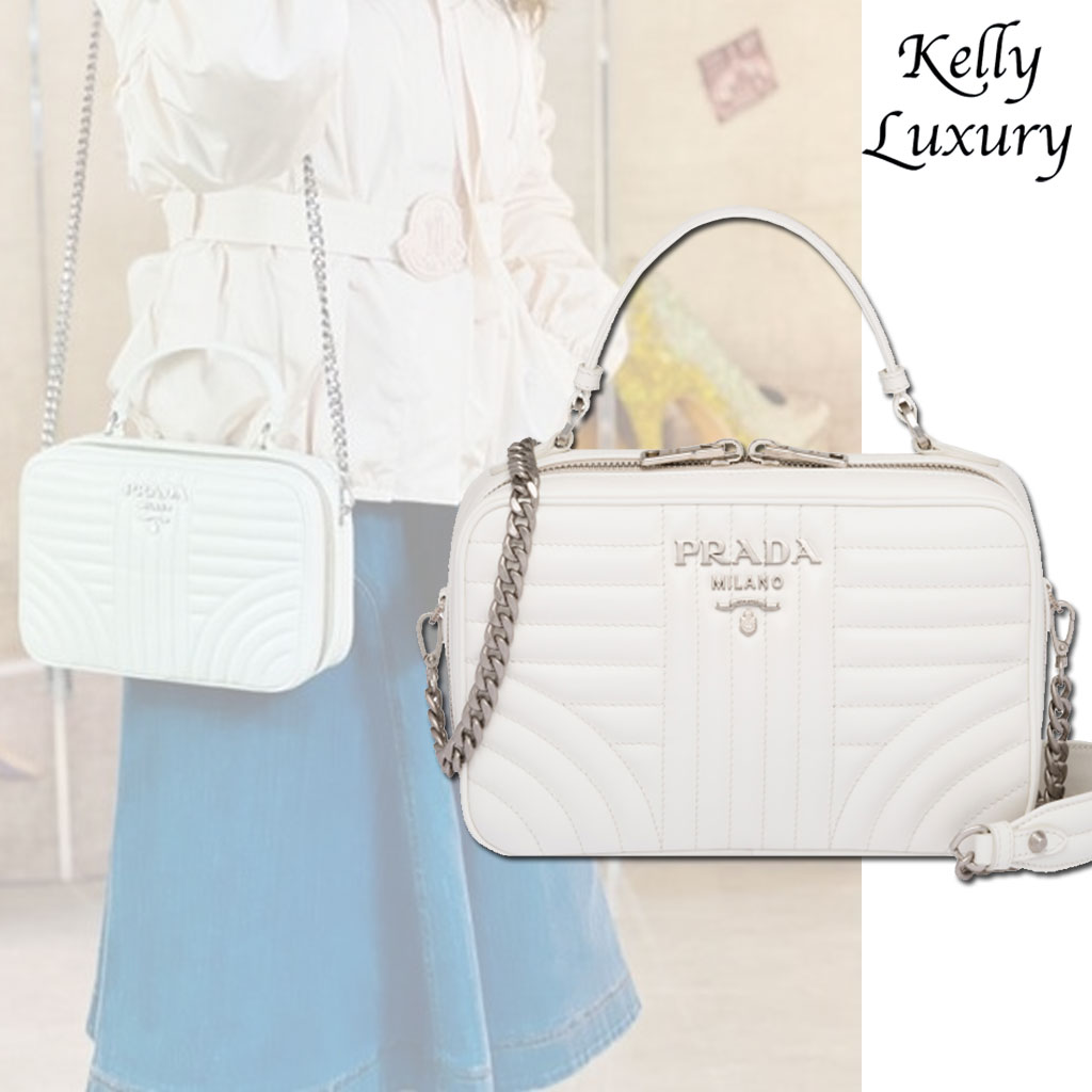 prada sling bag white