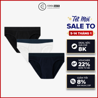 Combo 3 quần lót nam Brief Coolmate Basics không viền êm ái