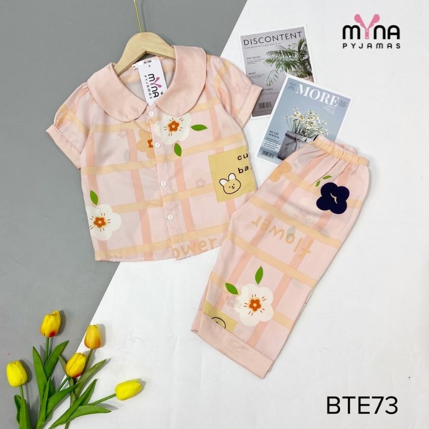 [FREESHIP] Bộ pijama lửng cổ sen bé gái mùa hè, size từ 12 - 42kg, chất lụa mango mềm mát - Myna Pyjamas