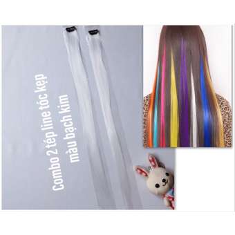 Combo 2 line tóc màu trắng tinh khôi- mỗi tép 3d có từ 80-100 sợi- mua 5 line tặng 1 line