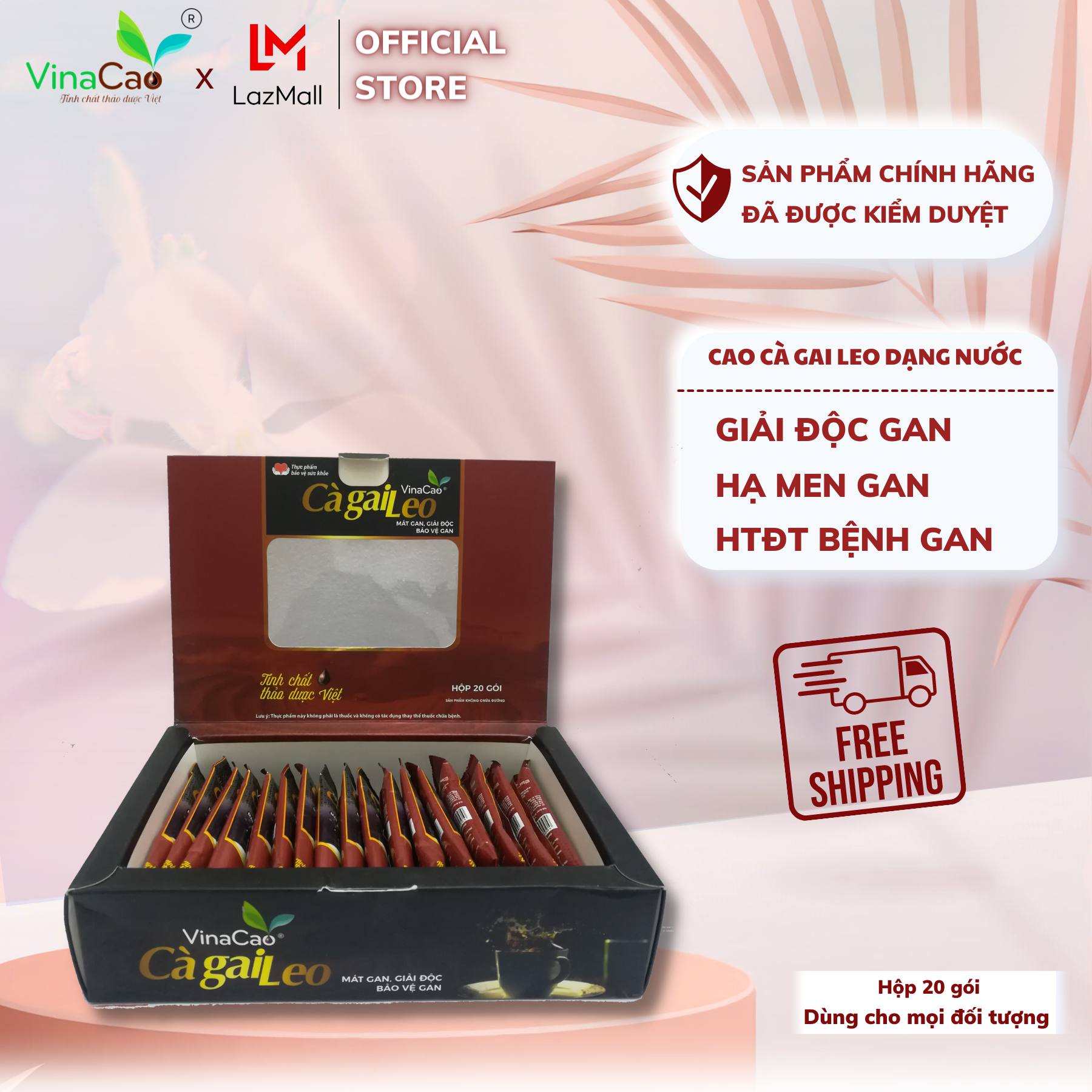 Cao Cà gai leo Vinacao dạng gói tiện lợi - Thanh nhiệt, giải độc, mát gan