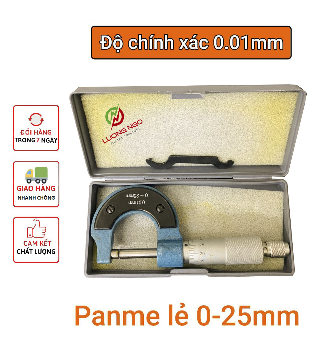 Thước Panme đo ngoài 0 - 25mm