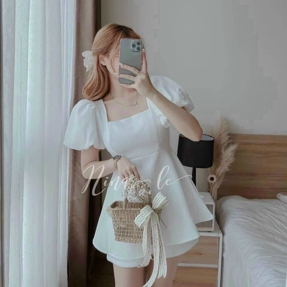 Set đùi cột nơ phía sau cổ vuông thời trang quyến rũ hari