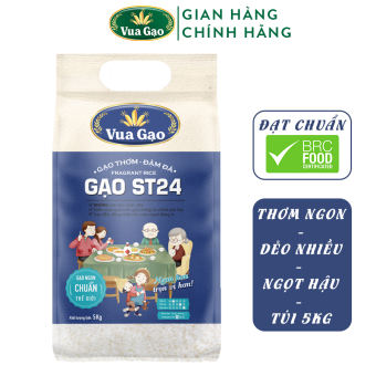 Gạo ST24 Đậm Đà - Chính Hãng Vua Gạo - Túi 5kg (Cam kết date mới)