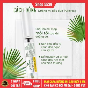 Mascara dầu dừa dưỡng mi dung tích 8ml, dưỡng mi dầu dừa nguyên chất giúp mi dài và dầy hơn, có video hướng dẫn - Shop 5539