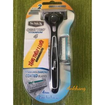 Dao Cạo Râu SCHICK QUATTRO TITANIUM 4 lưỡi (Tặng Thêm 1 lưỡi dao) - Hàng chính hãng
