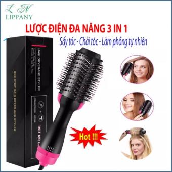 Lược điện đa năng 3 in 1 - lược điện kiêm máy sấy, tạo phồng, uốn cụp, chải thẳng tóc - máy tạo kiểu tóc - máy làm tóc đa năng