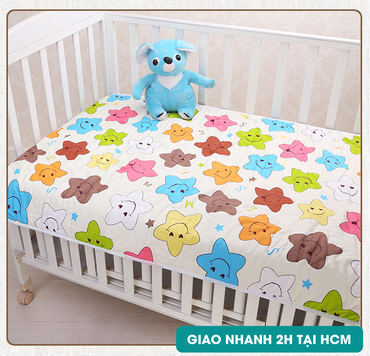 Tấm lót chống thấm cho bé cỡ lớn . Lót chống thấm, chống tràn nước tiếu. Tấm lót thay tả cho bé 3 lớp cotton thoáng khí