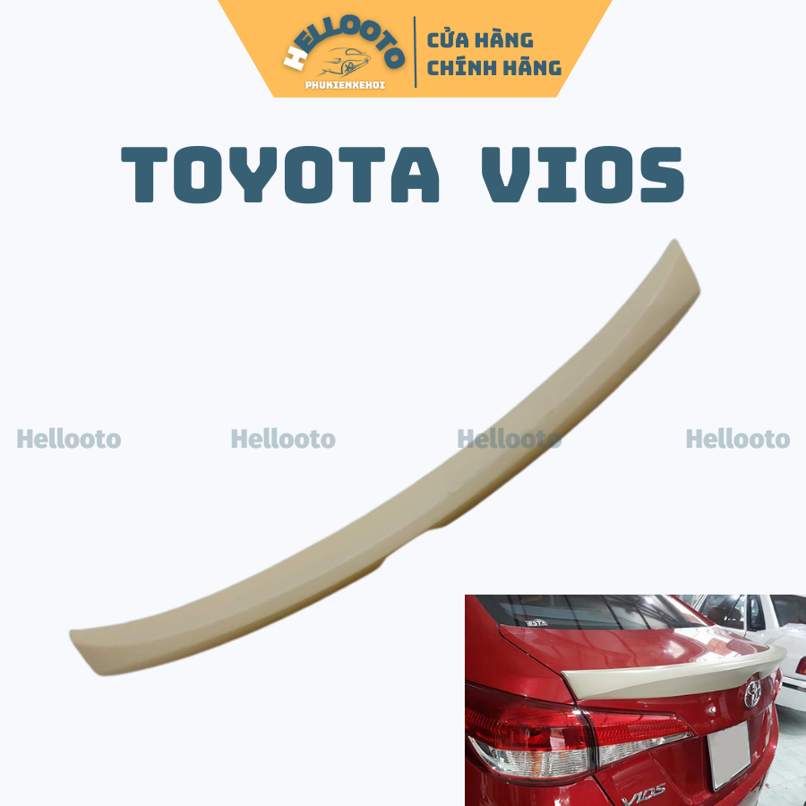 Đuôi gió, cánh lướt gió thể thao cho xe Toyota Vios 2014 đến 2022 - Hàng Mộc Chưa Sơn Mẫu Ôm logo kiểu dáng khỏe khoắn, thể thao và hiện đại