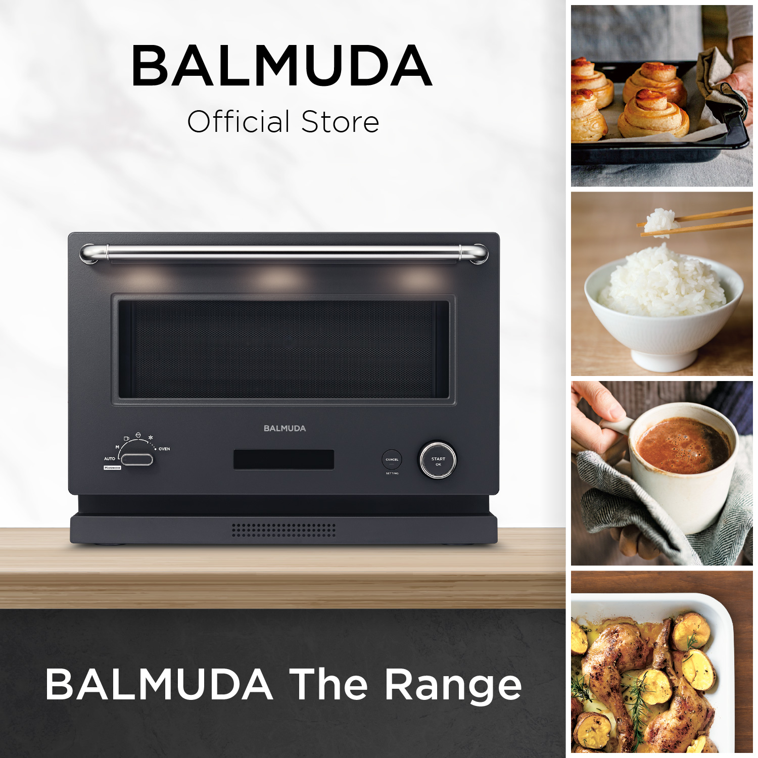 Balmuda The Range White Electric Oven & Microwave Range K09B 