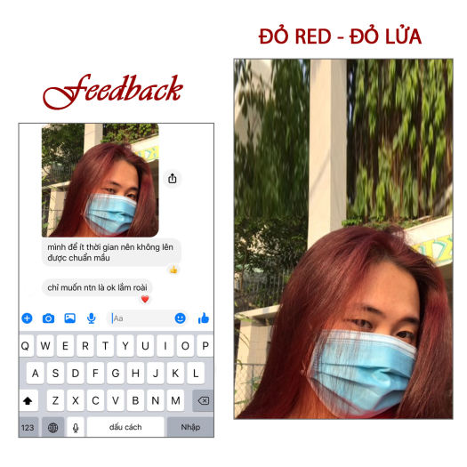 Thuốc nhuộm tóc màu Đỏ Lửa- Red Fire Lên Từ Level 7 ( Tặng Trợ Nhuộm ) Màu nhuộm tóc tại nhà tone đỏ