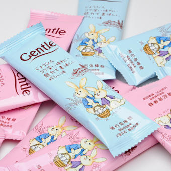 Combo 500g Kẹo mút Yimiao cặp đôi thỏ / kẹo mút bơ sữa món ăn vặt giải trí siêu Kute