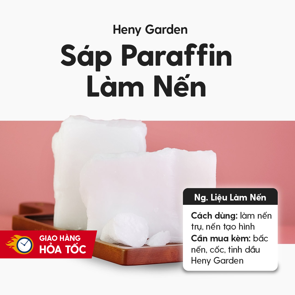 Sáp Paraffin Làm Nến Thơm HENY GARDEN, Nguyên Liệu Làm Nến Thơm Handmade