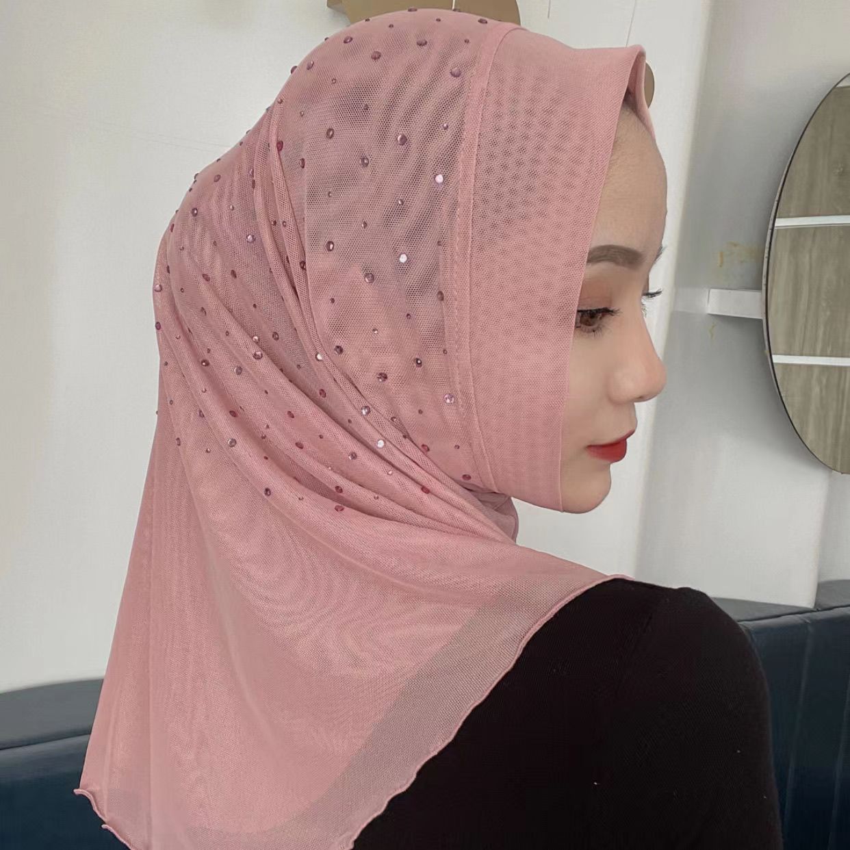 Khăn hồi giáo khăn trùm đầu vải voan trơn khăn trùm đầu màu trơn khăn trùm đầu hồi giáo chống nắng cho nữ khăn trùm đầu khăn trùm đầu vuông lớn 90cm * 90cm phong cách mới 2022