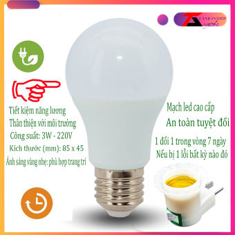 Bóng đèn trong kính nước 3W ánh sáng vàng nhạc phù hợp làm đèn ngủ, trang trí nhà cửa