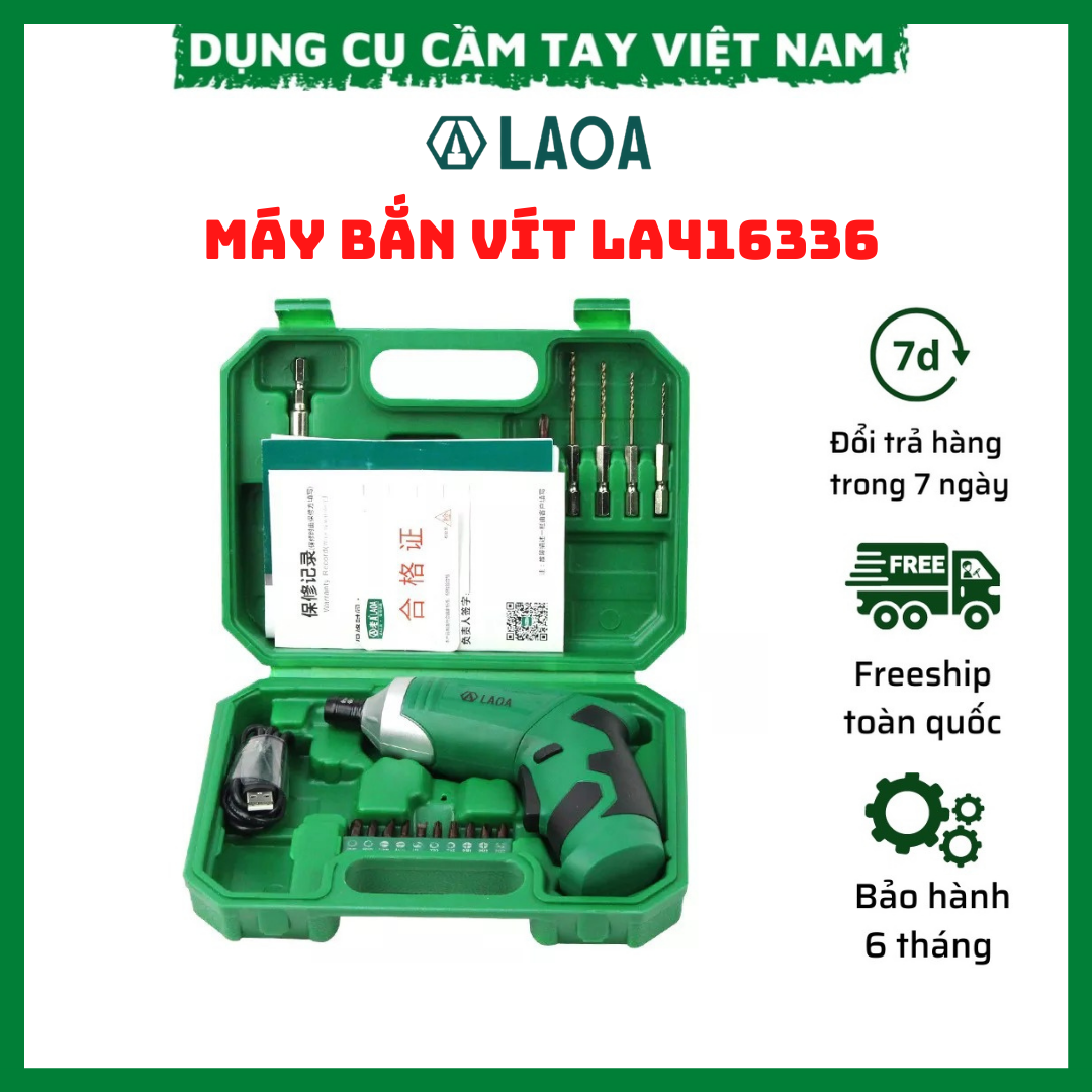 Máy bắn vít 3.6v pin 1500ah laoa la416336 , máy bắn vít cầm tay mini đa chức năng