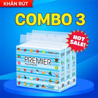 Combo lốc 3 - Khăn giấy rút Premier 450gram