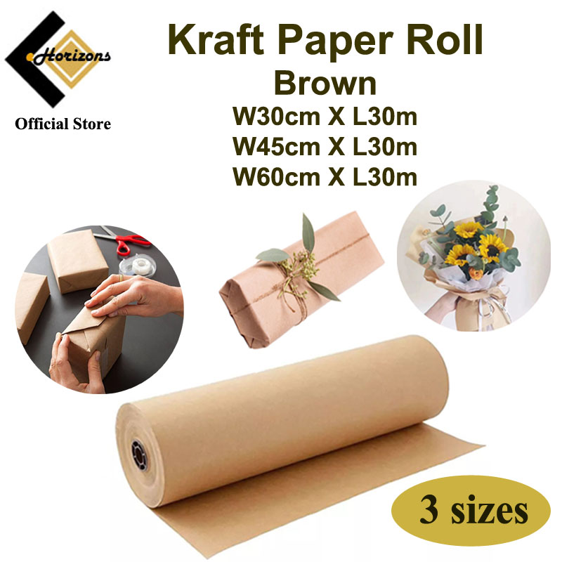 Hysen Brown Kraft Paper Roll for Gift Wrapping Dunnage and