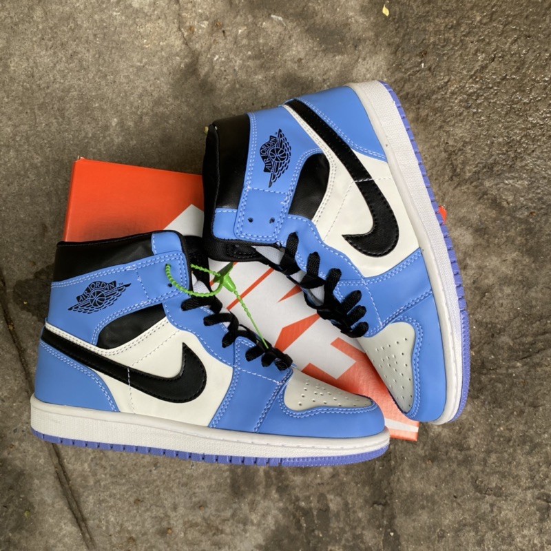 Giày thể thao air Jordan Xanh Dương cổ cao , giày jd xanh cao cổ nam nữ full box bill