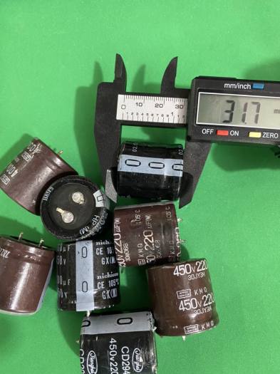 Tụ phân cực 220uF, 400v - 450V ( tụ hóa) hàng tháo máy loại lùn