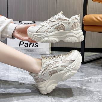 Giày thể thao sneaker nữ độn đế 6cm vải dạ kim tuyến Shime