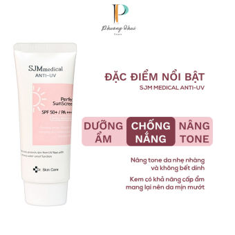 Kem Chống Nắng Nâng Tone Kiềm Dầu SJM Medical Anti UV Phù Hợp Mọi Loại Da Spf50+/pa++++ 60g