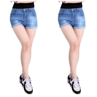Quần Jeans Nữ Quần Short Nữ Denim Vải co Giãn Lưng Cao Xuất Khẩu Cao Cấp