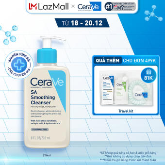 Sữa rửa mặt làm sạch & tẩy tế bào chết dịu nhẹ CeraVe SA Smoothing Cleanser 236ml