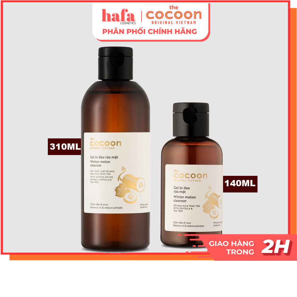 Gel bí đao rửa mặt cocoon giảm dầu & mụn winter melon cleanser _ cocoon chính hãng