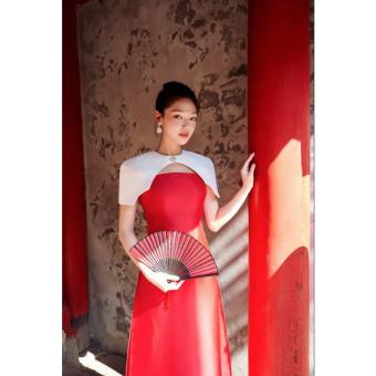 Áo Dài Nữ CCHAT Cape Rời Chất Liệu Taffta Cao Cấp 23NNB8009OT