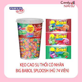 Kẹo Cao Su thổi có nhân Big Babol Sploosh (Hũ 74 viên)