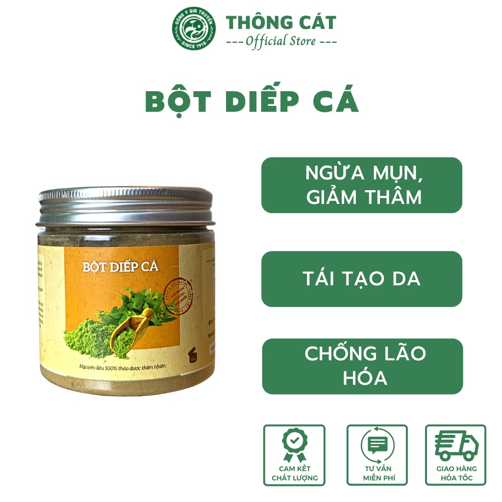 Bột diếp cá sấy lạnh thông cát hcm 100% organic , mặt nạ diếp cá giảm mụn, trắng da, mờ thâm sạm