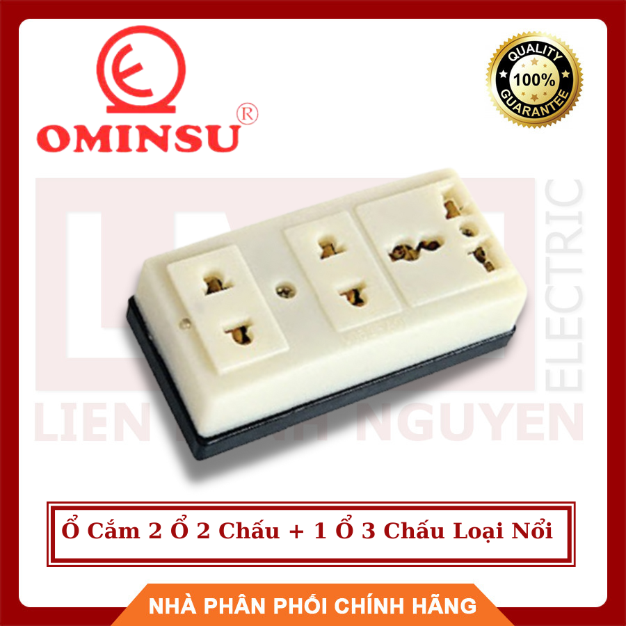 Ổ Cắm 2 Ổ 2 Chấu + 1 Ổ 3 Chấu Loại Nổi - Hàng Việt Nam, Chất Lượng Cao
