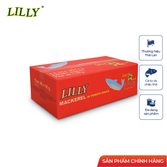 Cá hộp Lilly cá Nục sốt cà-Thùng 100 lon