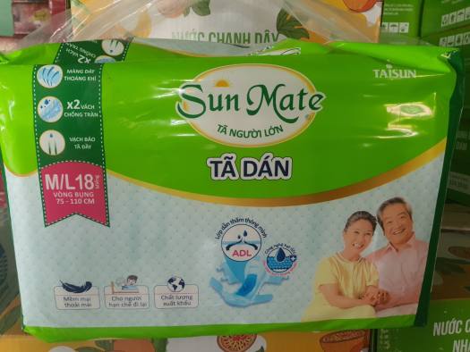 Tã dán người lớn Sunmate size M/L 18 (18 miếng)