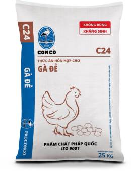 Bao cám gà đẻ c24 dinh dưỡng cho gà đẻ, nguyên bao 25kg.