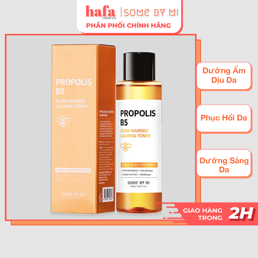 Nước Hoa Hồng Dưỡng Ẩm, Phục Hồi Da Some By Mi Propolis B5 Glow Barrier Calming Toner 150ml _ Some By Mi Chính Hãng