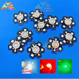 Bóng đèn LED siêu sáng 1W có đế nhôm tản nhiệt - Điện 3V, Trắng, Đỏ, Xanh Lá, Xanh Dương - LK0034