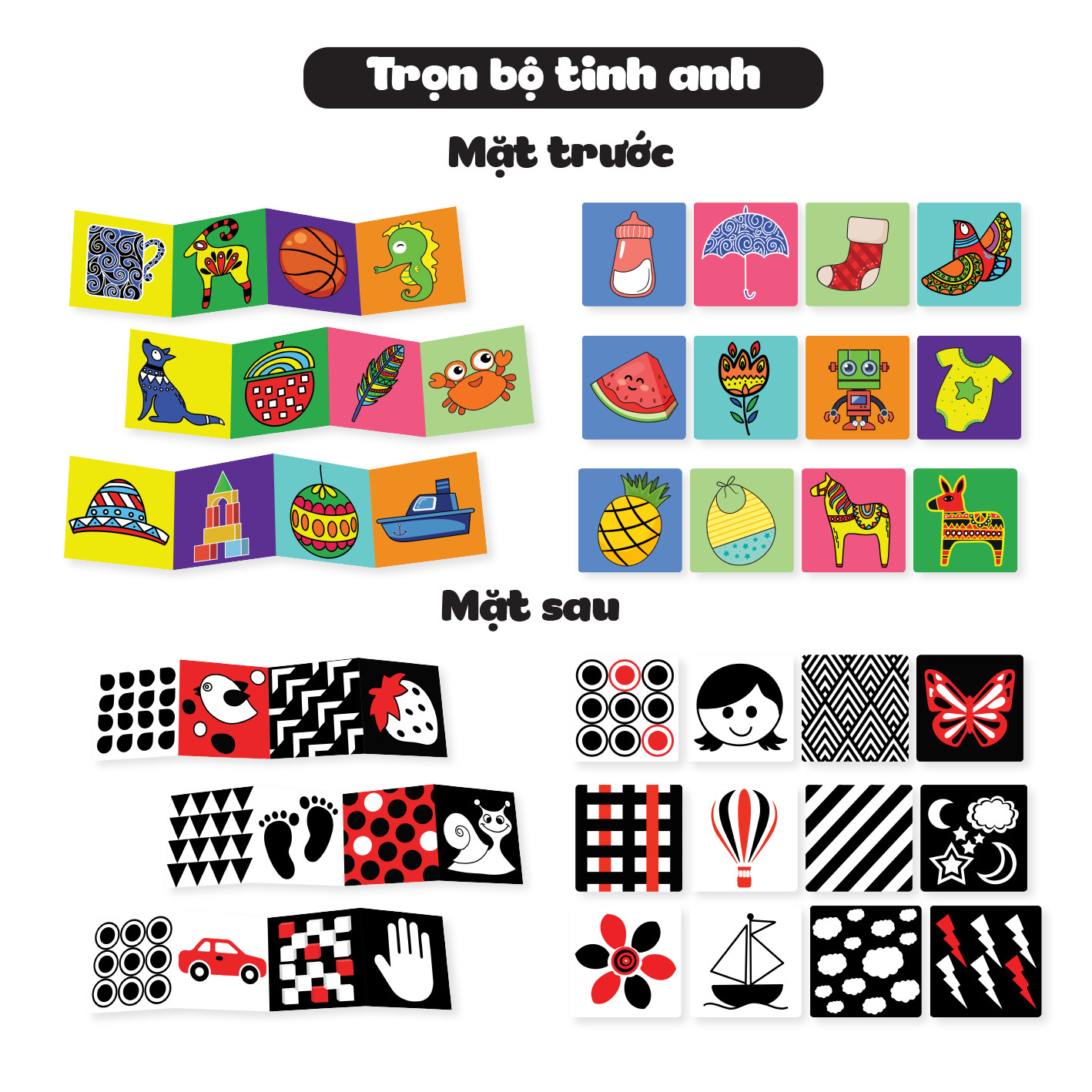 Trọn bộ 3 set Thẻ Zigzag kích thích thị giác