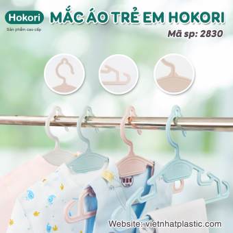 Set 10 Móc quần áo trẻ em hokori (MA2830) nhựa cao cấp Nhật - mắc quần áo cho em bé, trẻ sơ sinh