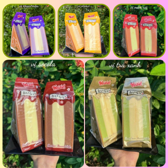 Combo 6 Bánh Bông Lan Tam Giác Weiseil Vị Mân Xôi, Trà Xanh, Socola B196- TKNK BeeGin